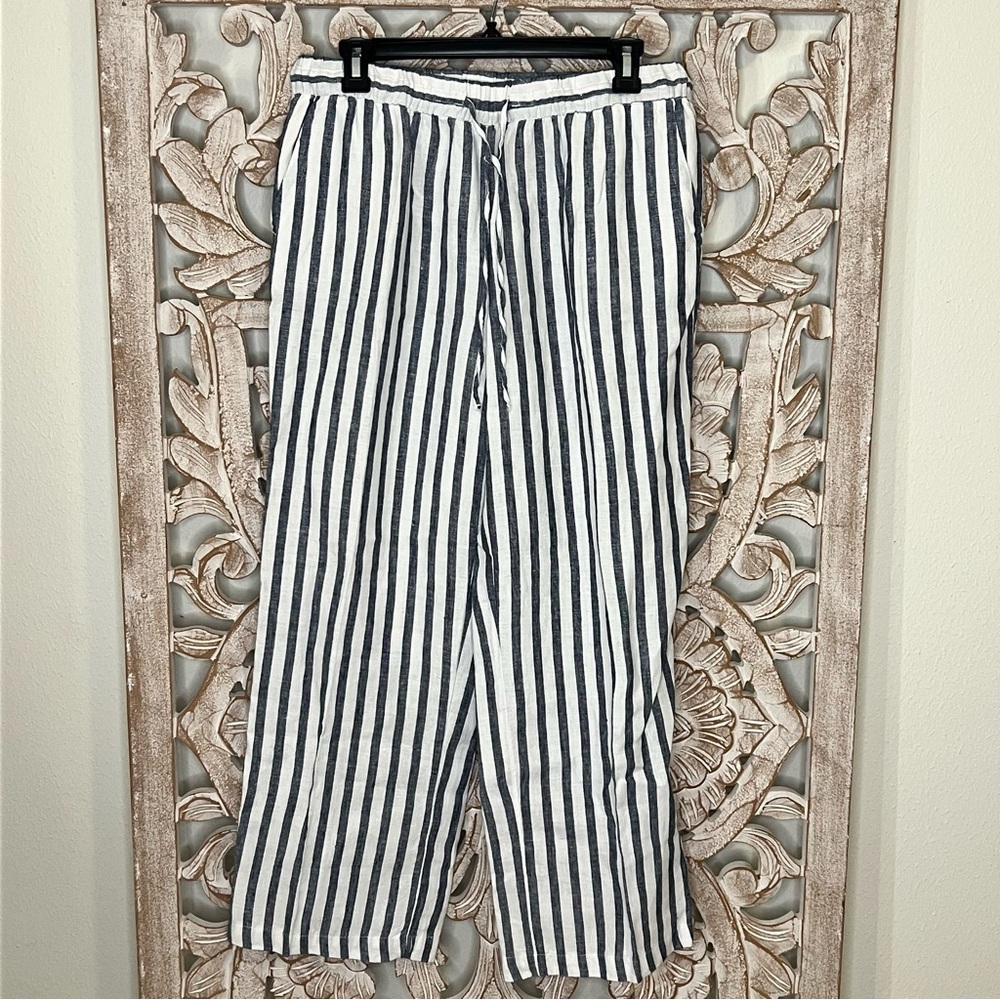 Lot of 3 Linen Drawstring Pants Sz M-L Caslon, Loft, Charter Club - Picture 4 of 10